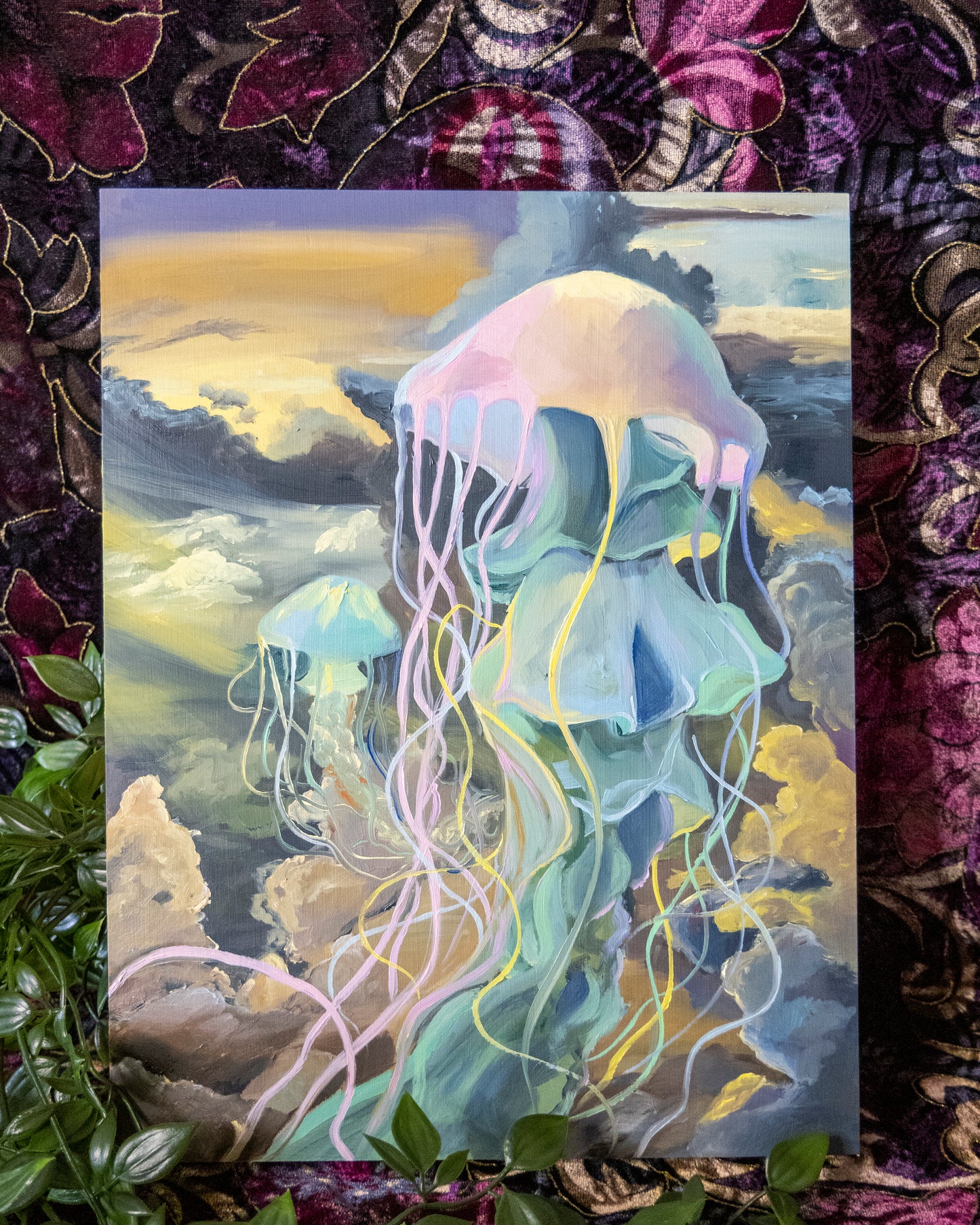 Jellyfish Daydreams 8x10in Original Oil Painting