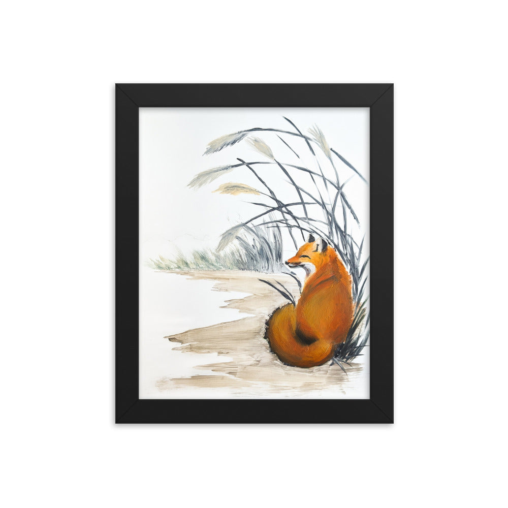 Fox Among Reeds 8x10in Framed Print