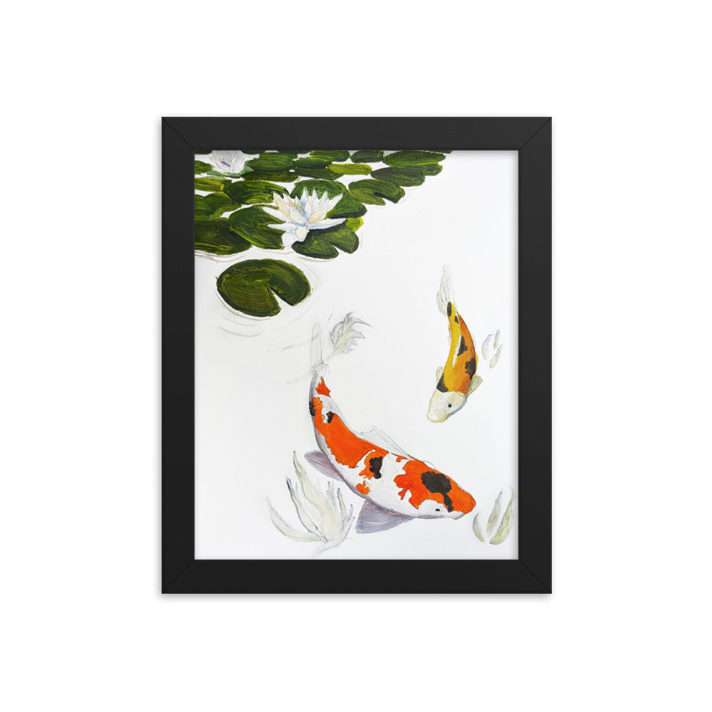 Koi Among Lilypad 8x10in Framed Print