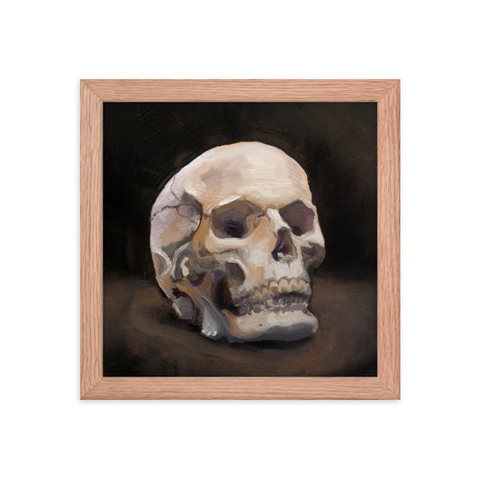 Memento Mori, Still Life Skull 10x10in Framed Print