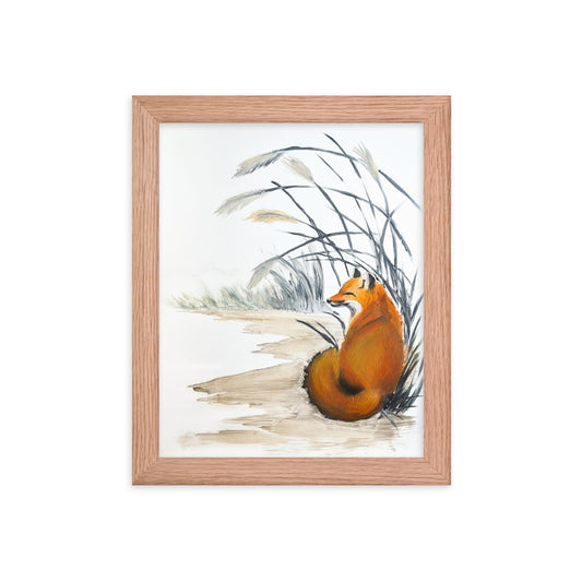 Fox Among Reeds 8x10in Framed Print