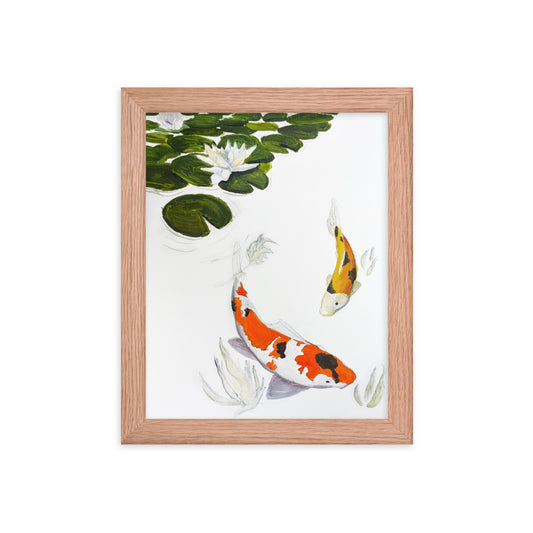 Koi Among Lilypad 8x10in Framed Print