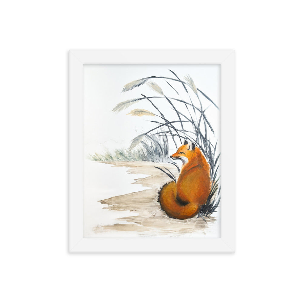 Fox Among Reeds 8x10in Framed Print