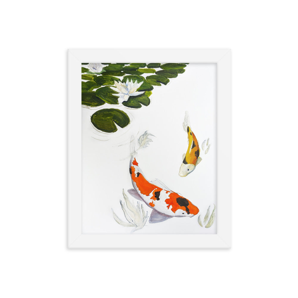 Koi Among Lilypad 8x10in Framed Print