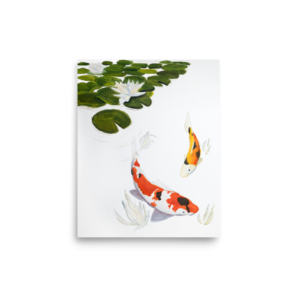 Koi Among Lilypad 8x10in Print